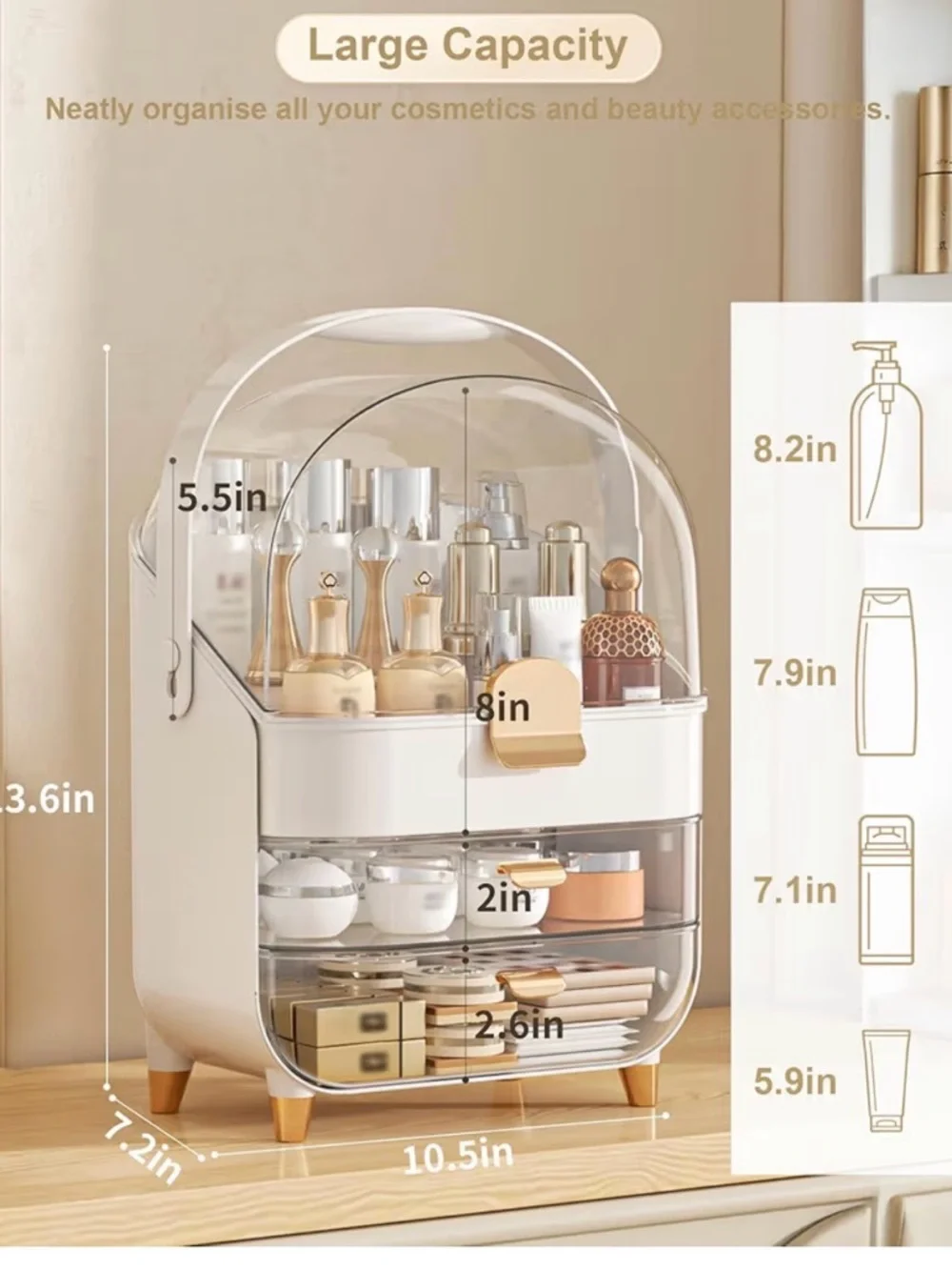 🆕 Anylady Makeup Organizer Countertop, /Skincare Holder